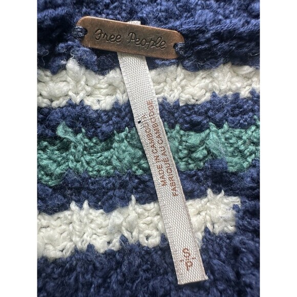 Free People Kennedy Pullover Sweater Midnight Sail Combo‎ Women's SMALL - Picture 8 of 11